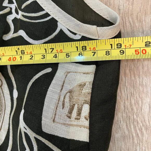 Vintage 90s Dorothy Schoelen Platinum Linen Blend Elephant Boho Vest M USA - Picture 5 of 8